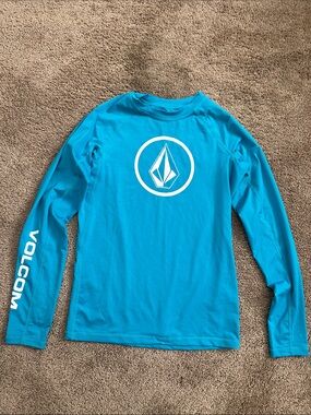 Volcom Turquoise Long Sleeve Logo Rash Guard